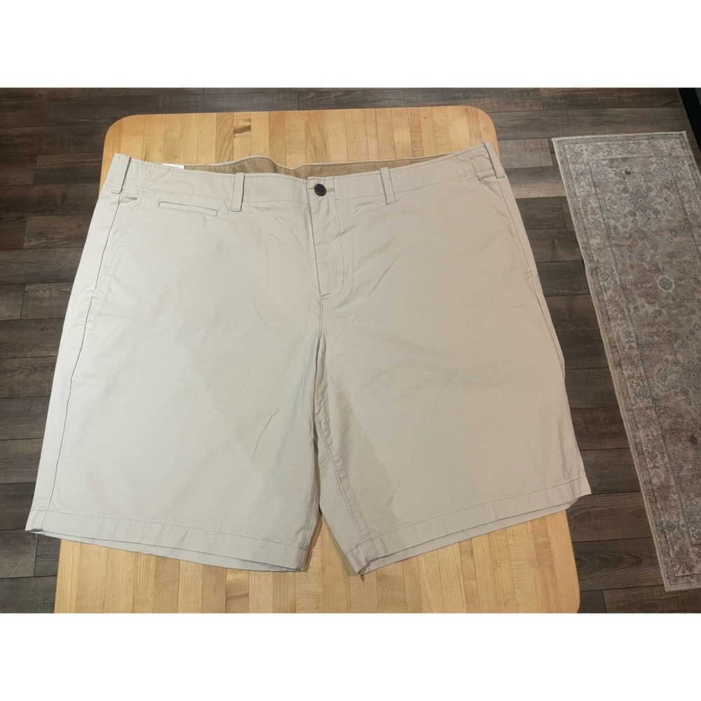 Gap Khaki Shorts Mens 40 Moonstone Beige Cotton Lived In Short Chino Flat Front